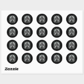 Sticker Rond Je vous protégerai Kitten Alpha Wolf Funny Graphic (Feuille)