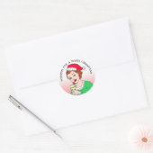 Sticker Rond Je vous souhaite un Humour de Noël blanc (Enveloppe)