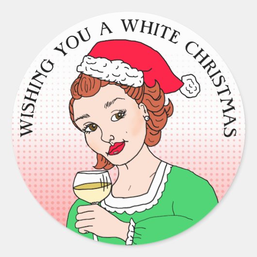 Sticker Rond Je vous souhaite un Humour de Noël blanc (Devant)