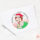 Sticker Rond Je vous souhaite un Humour de Noël blanc (Enveloppe)