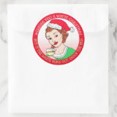 Sticker Rond Je vous souhaite un Humour de Noël blanc (Sac)