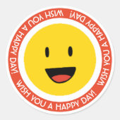 Sticker Rond Je vous souhaite un jour heureux (Devant)