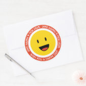 Sticker Rond Je vous souhaite un jour heureux (Enveloppe)