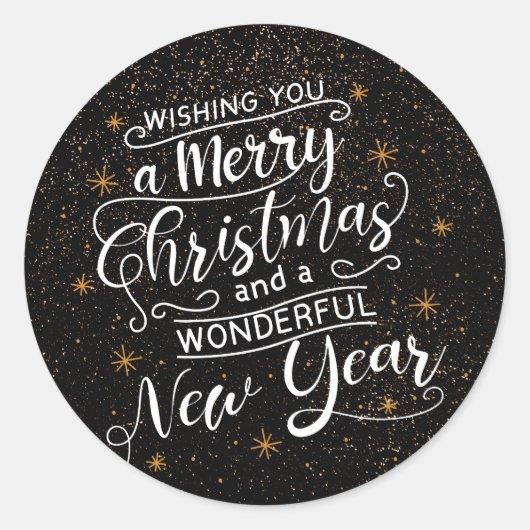 Sticker Rond Je Vous Souhaite Un Joyeux Noël (Devant)