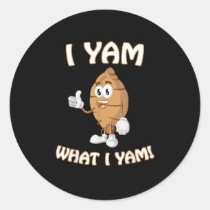 Sticker Rond Je Yam Ce Que Je Yam Chemise Drôle Thanksgiving Fo