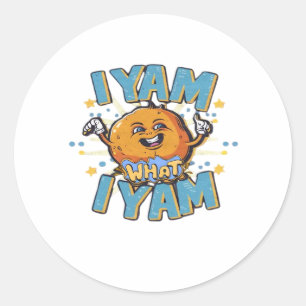 Sticker Rond Je Yam Ce Que Je Yam Design Classique Pour Thanksg