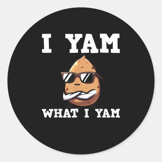 Sticker Rond Je Yam Ce Que Je Yam Humour V-Neck (Devant)