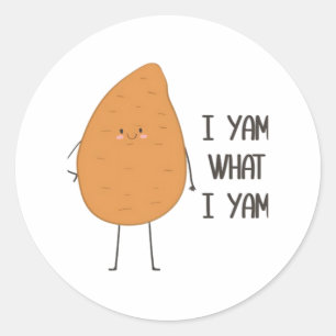Sticker Rond Je Yam Ce Que Je Yam ! Super Yam Vegetable Pun