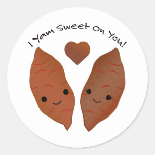 Sticker Rond Je Yam Sweet on You Sweet Potatoes