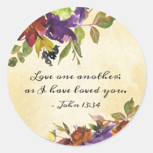 Sticker Rond Jean 13:34 Aimez-vous les uns les autres comme je