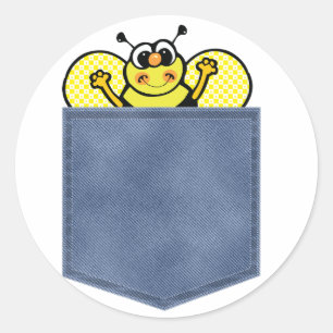 Sticker Rond Jean de poche Bumble Bee