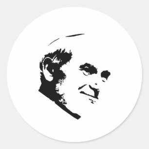 Sticker Rond Jean-Paul II face blanche
