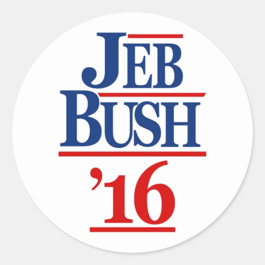 Sticker Rond Jeb Bush 2016 (Devant)