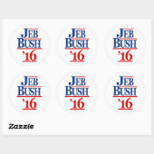 Sticker Rond Jeb Bush 2016 (Feuille)