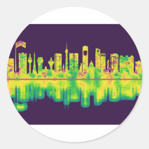 Sticker Rond Jeddah Arabie Saoudite Skyline