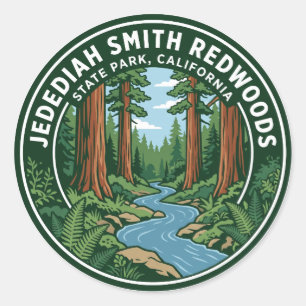 Sticker Rond Jedediah Smith Redwoods State Park Californie