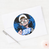 Sticker rond Jeff (Enveloppe)