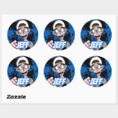 Sticker rond Jeff (Feuille)
