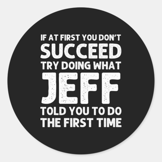 Sticker Rond Jeff Gift Name D Birthday Funny Christm (Devant)