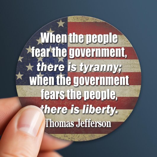 Sticker Rond Jefferson : Liberté contre Tyrannie