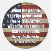 Sticker Rond Jefferson : Liberté contre Tyrannie (Devant)