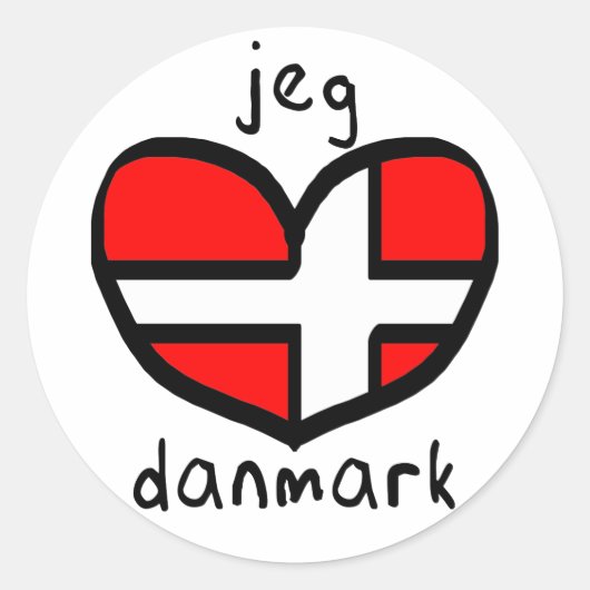 Sticker Rond Jeg Elsker Danmark (Devant)
