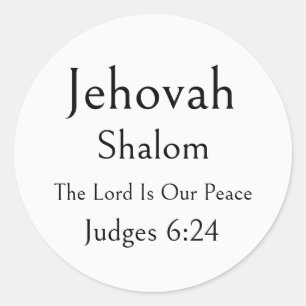 Sticker Rond Jehovah Shalom, Nom de Dieu, Écriture Encourageant