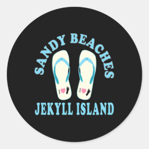 Sticker Rond Jekyll Island Vacances Plages de sable I Heart Fli