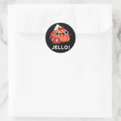 Sticker Rond Jello Funny Jello sur téléphone Pun Dark BG (Sac)