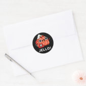 Sticker Rond Jello Funny Jello sur téléphone Pun Dark BG (Enveloppe)