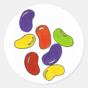 Sticker Rond Jelly Bean Easter Pride Rainbow Candy Jellybeans