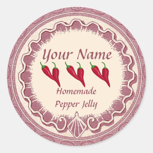Sticker Rond Jelly de poivre Personnaliser rose (Devant)