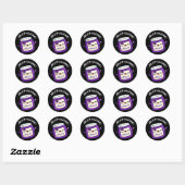 Sticker Rond Jelly-llujah Funny Jelly Pun Dark BG (Feuille)