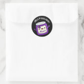 Sticker Rond Jelly-llujah Funny Jelly Pun Dark BG (Sac)