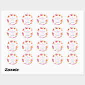 Sticker Rond Jelly Poisson rose Jaune Gradient Baby shower Past (Feuille)