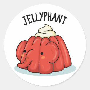 Sticker Rond Jellyphant Funny Elephant Jelly Pun