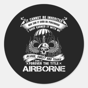 Sticker Rond J'En Ai Le Titre De Ranger D'Armée Aéroporté Ve