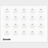 Sticker Rond JENNA Rustic Pines Forêt Mariage Faveur (Feuille)