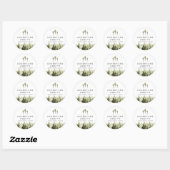 Sticker Rond JENNA Shower de mariage aquarelle rustique pin (Feuille)