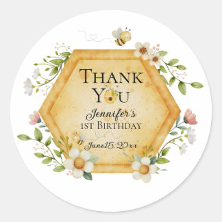 Sticker Rond Jennifer's Sweet to Bee One Favor Label
