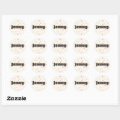 Sticker Rond Jenny nom mignonne design (Feuille)