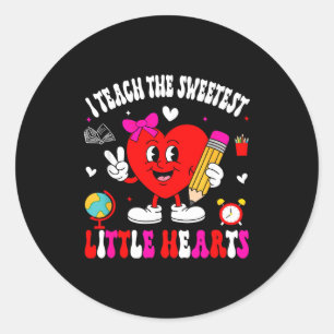 Sticker Rond J'enseigne au plus doux petit cœur Professeur Vale