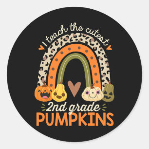 Sticker Rond J'enseigne aux citrouilles les plus mignonnes de 2