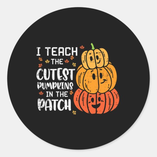 Sticker Rond J'Enseigne le plus froid Citrouille Patch Hallowee (Devant)