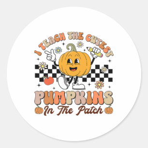 Sticker Rond J'enseigne les citrouilles les plus mignonnes du j