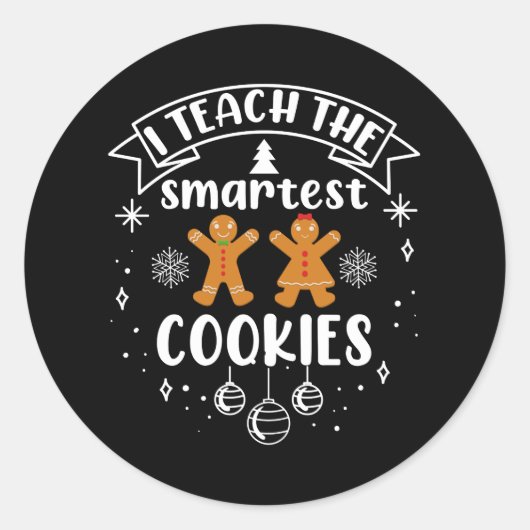 Sticker Rond J'Enseigne Les Cookies Les Plus Intelligents Ensei (Devant)