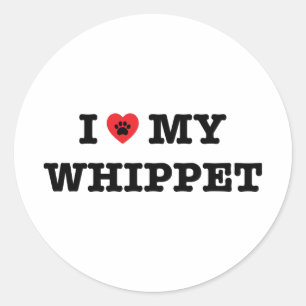 Sticker Rond J'Entends Mes Chatteurs De Whippet