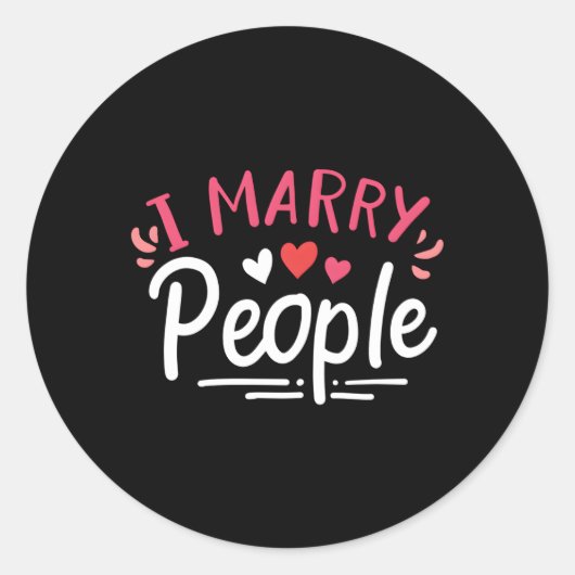 Sticker Rond J'Épouse Un Mariage  Ordonné Ministre (Devant)