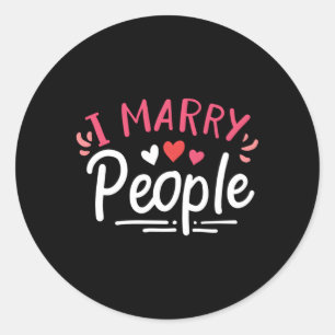 Sticker Rond J'Épouse Un Mariage Ordonné Ministre