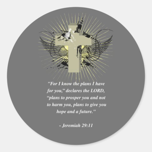 Sticker Rond JEREMIAH 29:11 Verse de la Bible (Devant)
